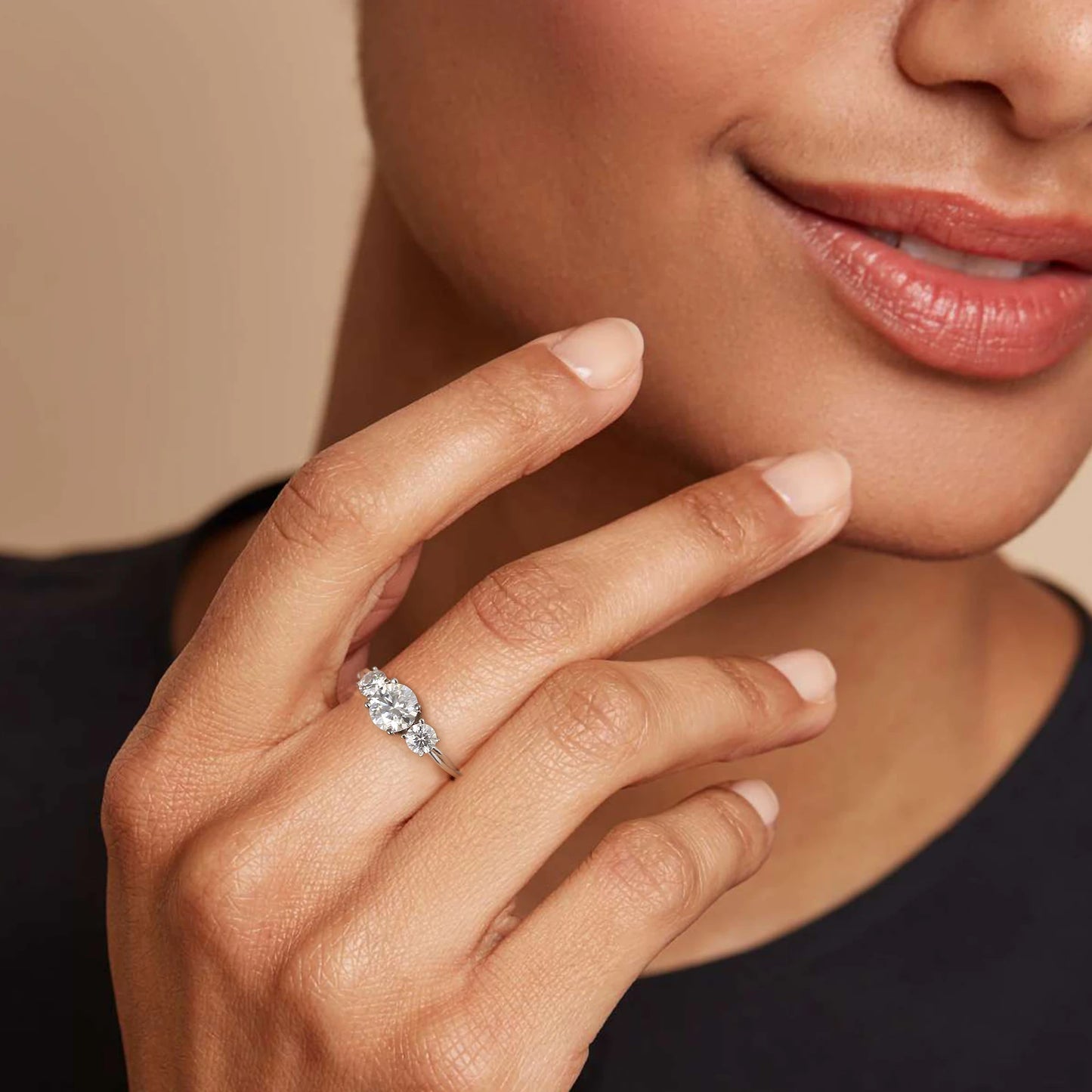 Luxury Iced Out Moissanite Engagement Ring - 925 Sterling Silver Lab-Grown Diamond Wedding Ring