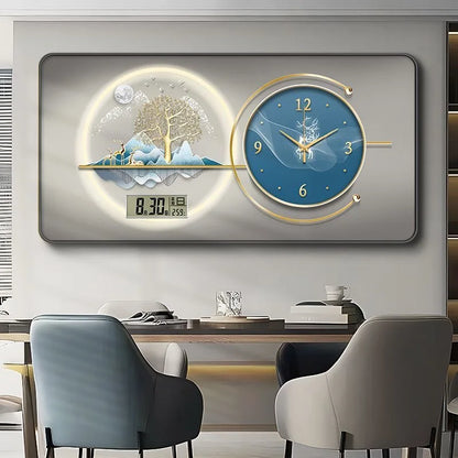 Large Silent Wall Clock with Artistic Design – Decorative Painting Style Clock for Living Room, Office, and Home Decor