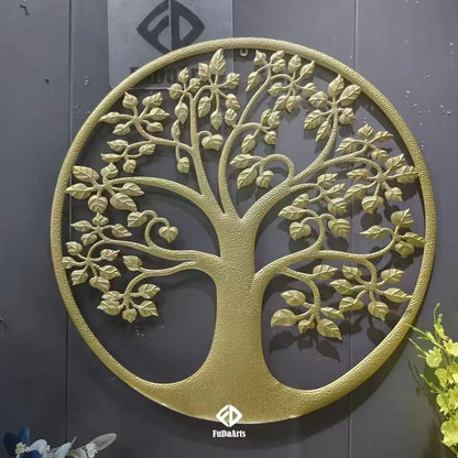 Modern Simple Wealth Tree Wall Art – Iron Pendant Decoration for Living Room, Bedroom, and Porch Background
