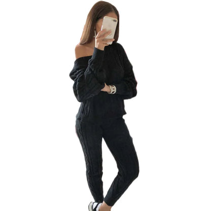 Women's Multi-Color Turtleneck Sweater Set - Drop Shoulder Knitwear for Comfortable Fall Fashion Lavinia