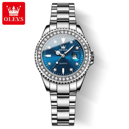 OLEVS 9945 Women's Waterproof Stainless Steel Watch – Automatic Quartz Wristwatch for Women