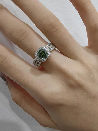 Elegant High-End Luxury 1-Carat Moissanite Ring – Square and Round Cut Design Eliana