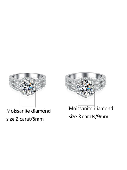 Moissanite Ring in 925 Sterling Silver – Elegant Niche Design for Girlfriend, Engagements, Weddings & Birthday Gifts Chelsea