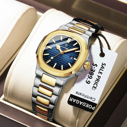 POEDAGAR 789 Ladies Luxury Watch – High-Quality Square Stainless Steel Waterproof Quartz Women's Fashion Business Watch Charlize