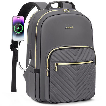 Waterproof Nylon Laptop Backpack for Women & Girls - 15.6 & 17-Inch College, School, Travel, and Business Bag