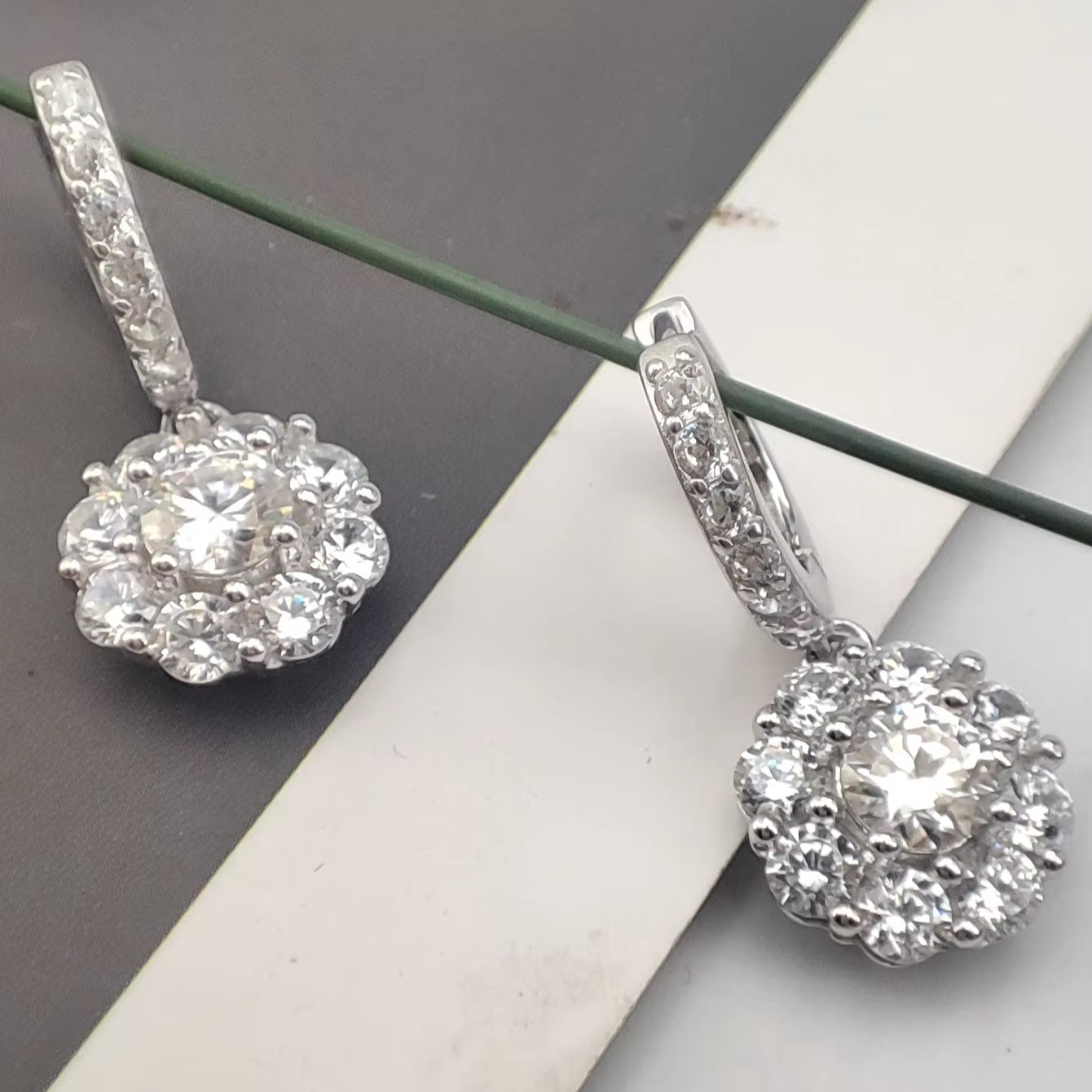 0.5 Carat Round Brilliant Moissanite Drop Earrings – S925 Sterling Silver Jewelry for Women