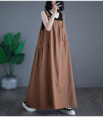 Summer Women's Retro Denim Dress – Loose Fit, Slim Design, and Large Hem for a Fashionable Look Addie