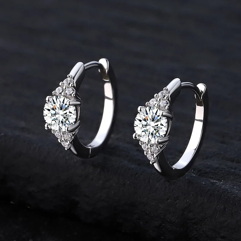 S925 Silver 1-Carat Moissanite Earrings – Elegant and Stylish for Women Belle