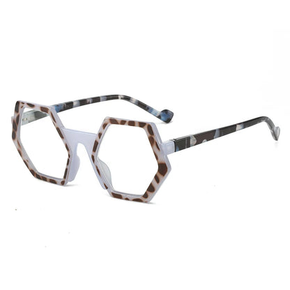 Hexagonal Full-Rim Blue Light Blocking Glasses | Stylish PC Eyewear for Youth | Unisex Frames for Men & Women Casper