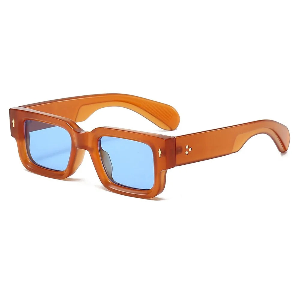Rectangle Rivet Non Prescription Chunky Rectangle Blue Light Glasses Black Square Thick Frame Rectangle Women Men