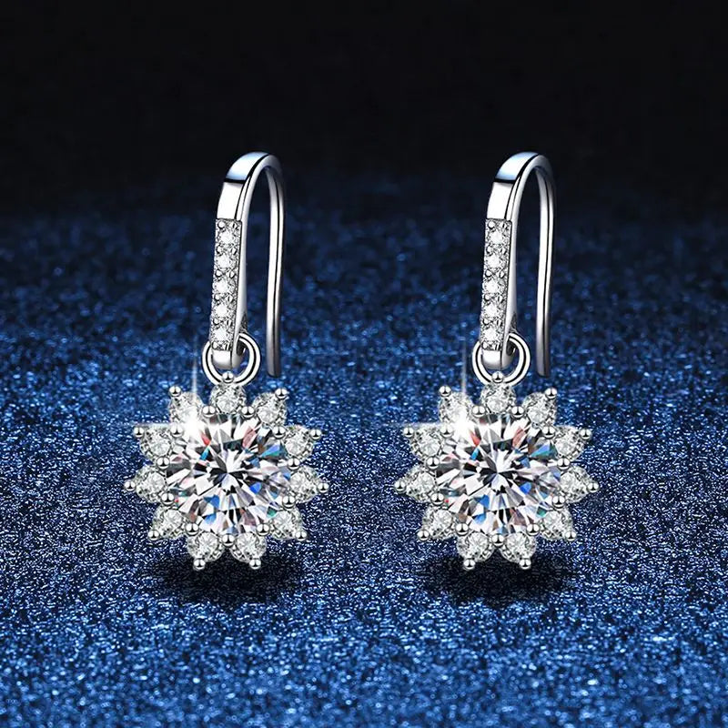 CClassic Sunflower S925 Sterling Silver Moissanite Earrings | Elegant & Stylish Jewelry for Every Occasion Henrietta