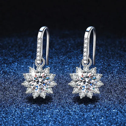 CClassic Sunflower S925 Sterling Silver Moissanite Earrings | Elegant & Stylish Jewelry for Every Occasion Henrietta