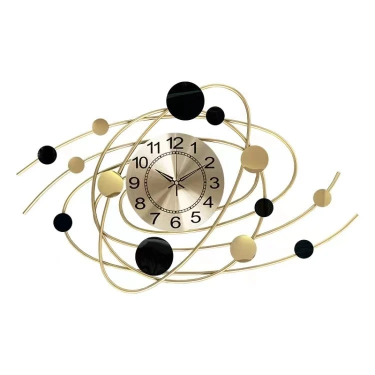 Large 3D Metal Wall Clock – Modern Iron Gold Decorative Designer Clock for Home Decor