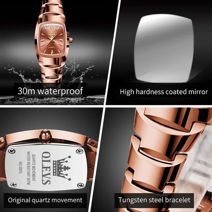 OLEVS 7006 Unisex Quartz Watch - Classic Black Stainless Steel Wristwatch for Men and Women, Perfect Lover's Gift