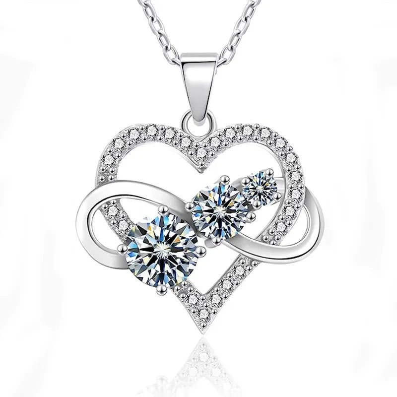 925 Sterling Silver Moissanite Heart Necklace for Men & Women | Elegant, Fashionable Jewelry for Couples | Perfect Gift for Casual & Special Occasions Katty