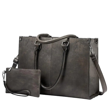 LOVEVOOK Women's PU Leather Tote - High-Quality 15.6-Inch Laptop Bag, Large Capacity Handbag Juliette