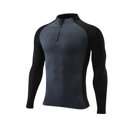 Men’s Long‑Sleeve Performance Training T‑Shirt – Quick‑Dry Half‑Zip Running & Fitness Top