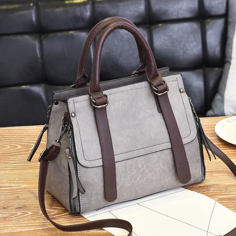 Luxury PU Leather Tote Bag for Women – Vintage-Style Handbag and Fall Crossbody Bag