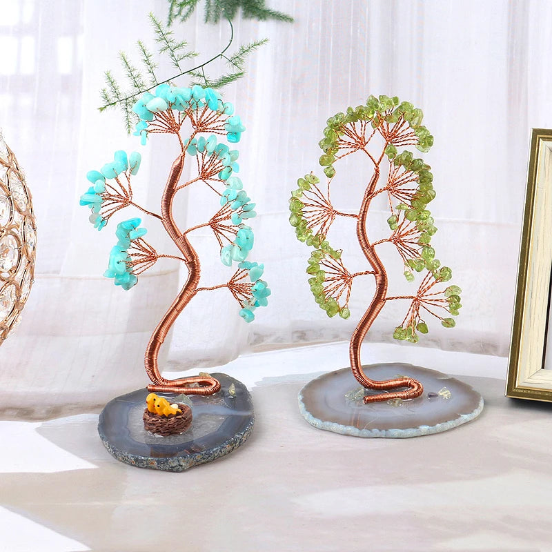 Natural Healing Crystals Tree – Amethyst & Rose Quartz for Home Decor