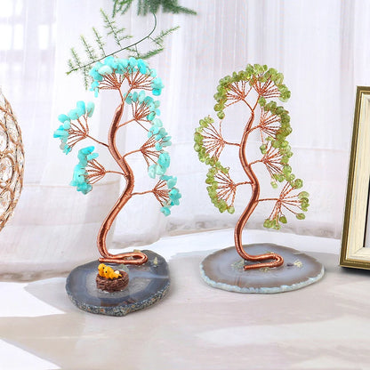 Natural Healing Crystals Tree – Amethyst & Rose Quartz for Home Decor