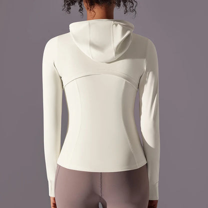 Women's Butter Luxe Full-Zip Workout Hoodie Jacket – Slim Fit, Lightweight Athletic Yoga Jacket with Pockets and Thumb Holes Ginny