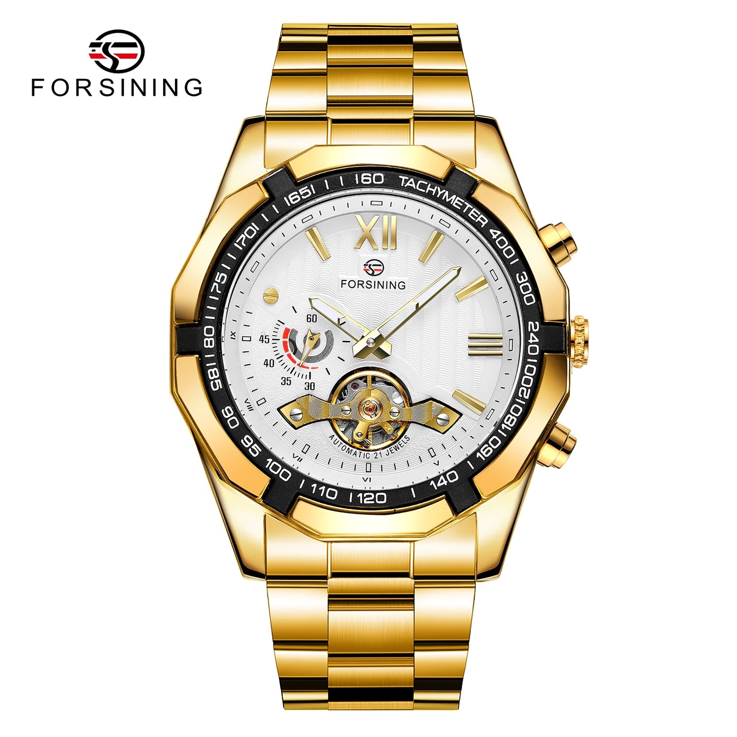 FORSINING 8235 Men's Mechanical Watch – New Arrival, Stainless Steel Band, Waterproof, Luminous, Vintage Business Design