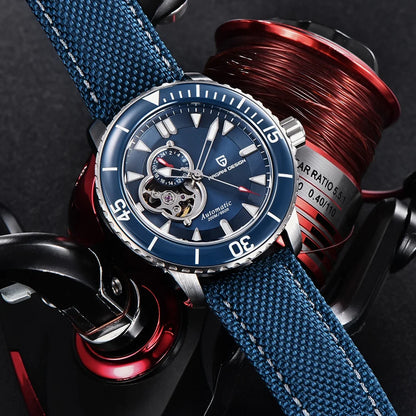 PAGANI DESIGN PD‑1674 Men’s Skeleton Automatic Mechanical Watch | Japan NH39 Movement, Stainless Steel, 20ATM (200M) Waterproof Luxury Wristwatch