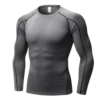 Men’s Long‑Sleeve Compression Shirt – Polyester Spandex Performance Athletic Top Renan