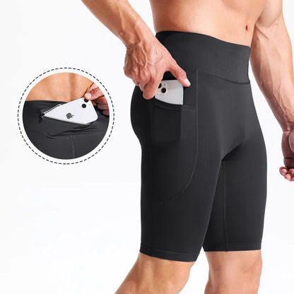 Men’s Quick‑Dry Compression Basketball Shorts – Ice Silk Running & Marathon Shorts with Back Pocket John Ray