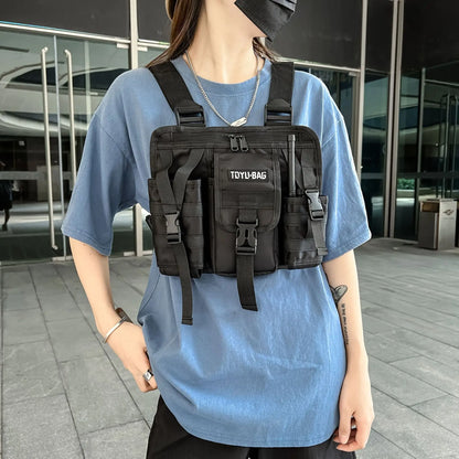 Streetwear Molle Shoulder Vest Bag – Lightweight Adjustable Oxford Cloth Chest Bag with Multiple Pockets for Outdoor Camping, Hiking, and Everyday Use Fabien