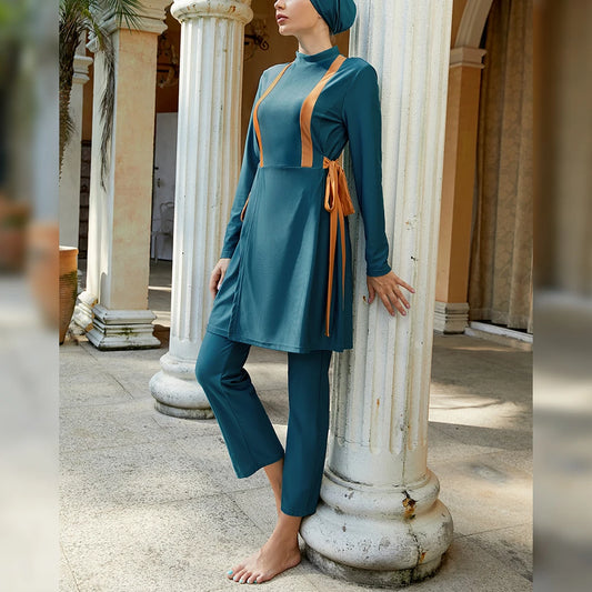3-Piece Modest Muslim Swimwear | Full-Cover Islamic Burkini for Women Kalila
