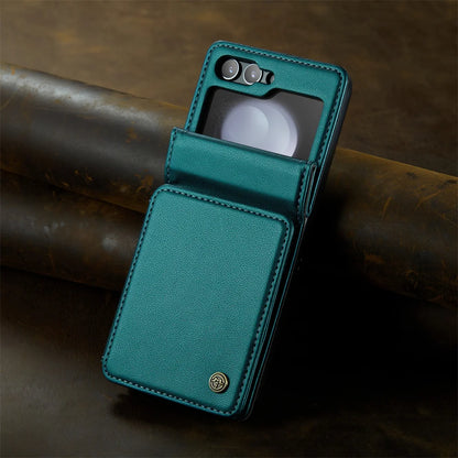 Retro PU Leather Flip Cover | Wallet Case with Card Slots & Kickstand for Samsung Galaxy Z Flip 5