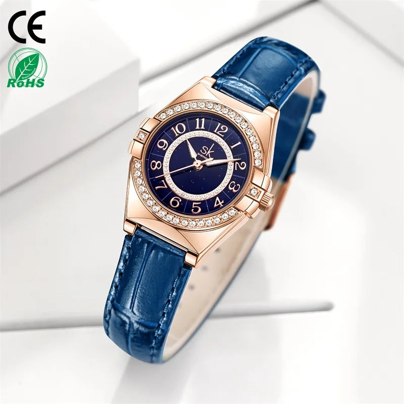SK Diamond K0192L Women’s Quartz Watch – High‑Quality Fashion Wristwatch, 3ATM Waterproof, Luminous Hands, Elegant Ladies Watch