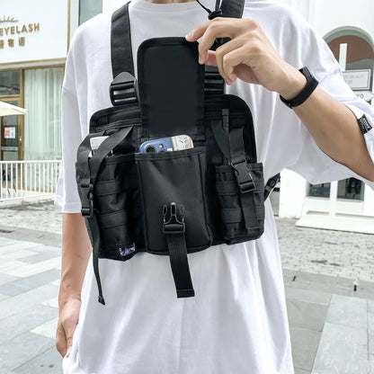 Streetwear Molle Shoulder Vest Bag – Lightweight Adjustable Oxford Cloth Chest Bag with Multiple Pockets for Outdoor Camping, Hiking, and Everyday Use Fabien