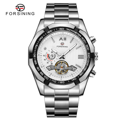 FORSINING 8235 Men's Mechanical Watch – New Arrival, Stainless Steel Band, Waterproof, Luminous, Vintage Business Design