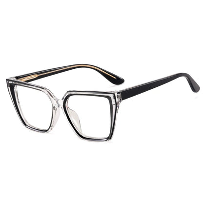 Women’s Square Blue Light Blocking Eyeglasses – TR90+CP Optical Frames | Custom Photochromic Anti-Blue Light Bezel