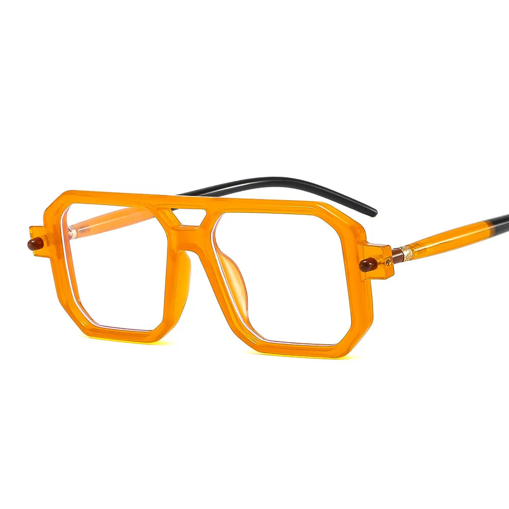 Vintage Square 70s Sunglasses for Women & Men | Retro Flat Top Rectangle Shades with Double Bridge Nesta