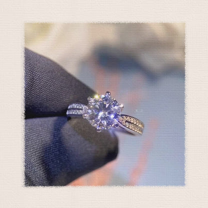 925 Sterling Silver 1.13ct VVS Moissanite Ring for Women – 6.5mm Wedding & Engagement Ring Cerent