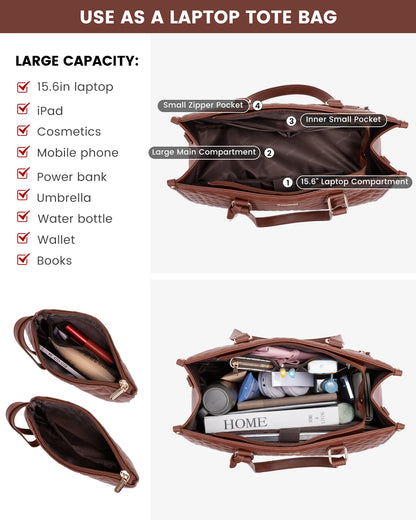 Women’s Laptop Handbag & Insulated Cooler Lunch Bag, Waterproof for Work, School, or Travel|
 2pcs Ladies Shoulder Bags Set