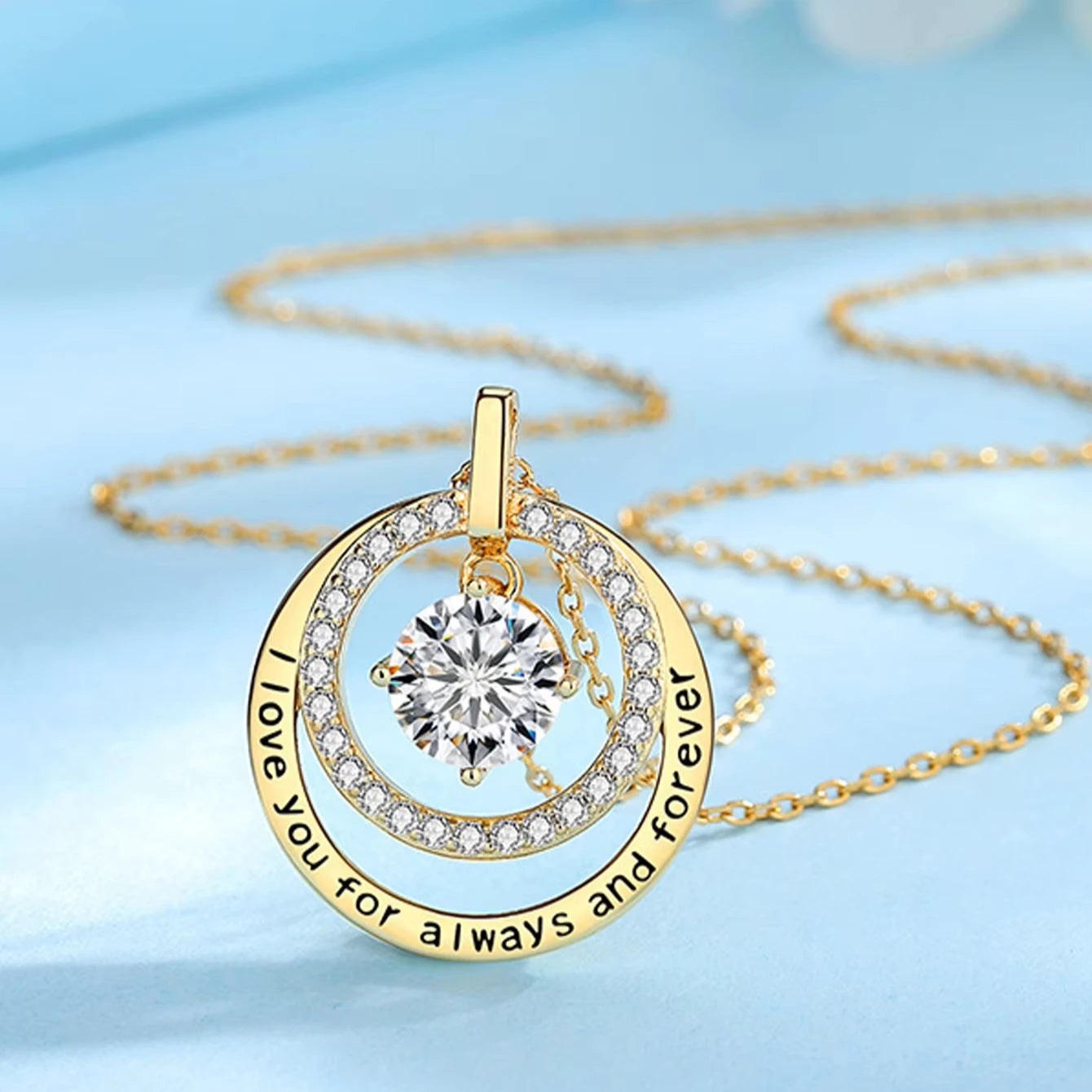 925 Sterling Silver Gold-Plated Statement Necklace – Geometric Moissanite & Zircon Pendant Jewelry for Women Pauline