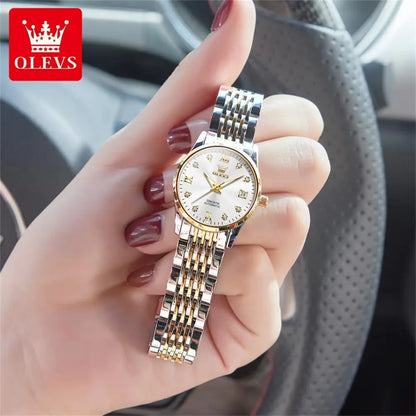 OLEVS 6673 Women’s Diamond Dial Mechanical Watch – Simple, Fashionable, Classic Automatic Calendar Ladies Watch