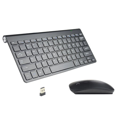 Portable Ultra-Thin Wireless Keyboard and Mouse Combo - Silent 2.4GHz Set for PC, Tablet, and Notebook