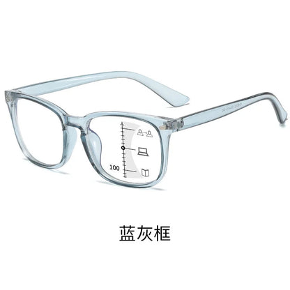 Progressive Multifocus Anti-Blue Light Reading Glasses - Auto Zoom Bifocal Presbyopic Eyewear for Distance & Near Vision Skylar
