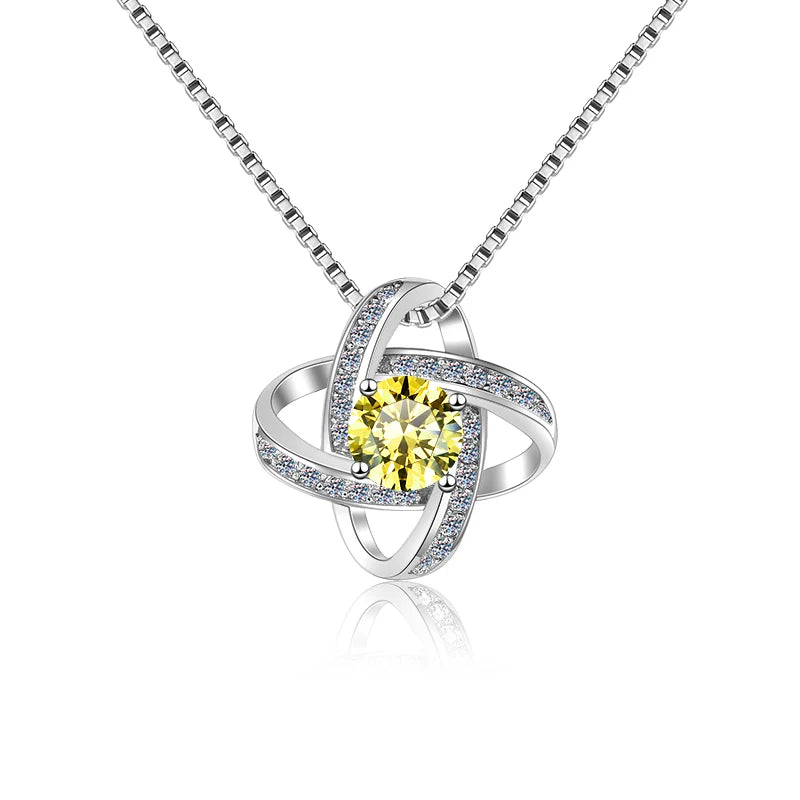 Fine Glamorous Jewelry: 1CT Round Cut VVS1 Blue Moissanite Pendant Necklace in S925 Sterling Silver – Perfect Women’s Gift