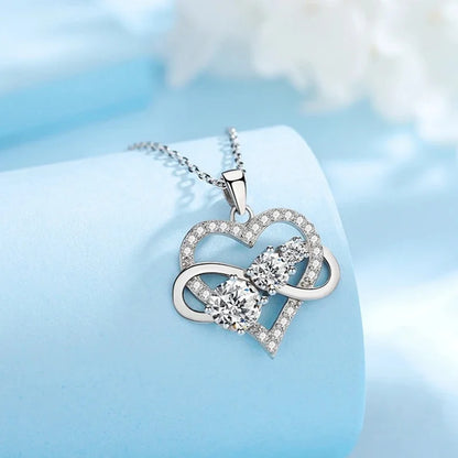925 Sterling Silver Moissanite Heart Necklace for Men & Women | Elegant, Fashionable Jewelry for Couples | Perfect Gift for Casual & Special Occasions Katty
