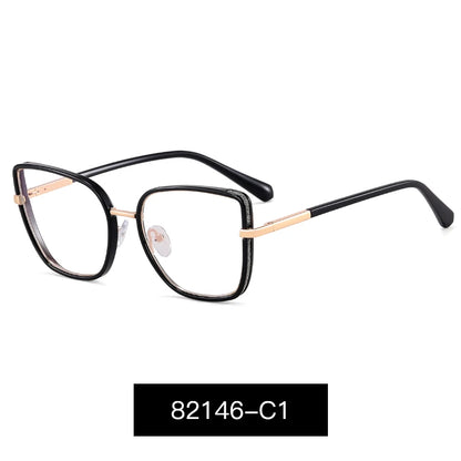 Large Frame Fashion Eyeglasses Women's Anti Blue Light Blocking Glasses
