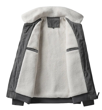 Retro Men’s Motorcycle Jacket – Custom Logo, Thick Warm Outerwear for Autumn & Winter Charles