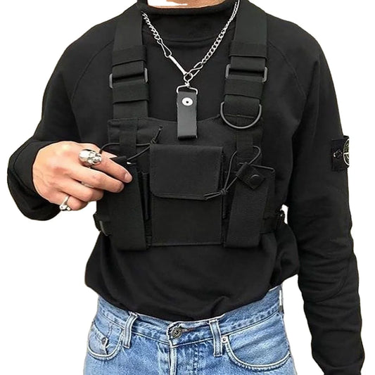 Unisex Hip-Hop Tactical Chest Bag – Streetwear Shoulder Vest Bag with Multifunctional Pockets for Outdoor, Waist, and Everyday Use Felix