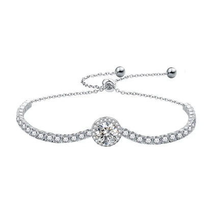 Luxury S925 Sterling Silver Moissanite Bracelet: Elegant Bangles Celaena