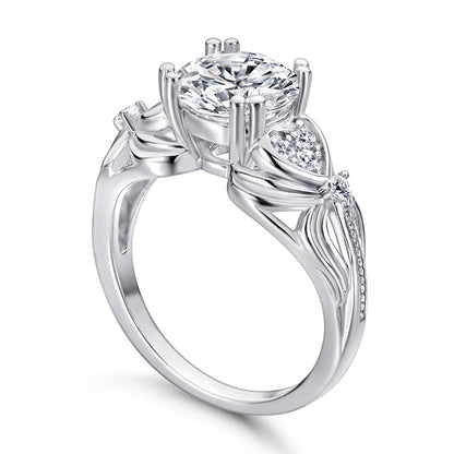 2 Carat Moissanite Retro Ring in 925 Sterling Silver – Classic Luxury Fashion Jewelry Gift for Women Hyacinth